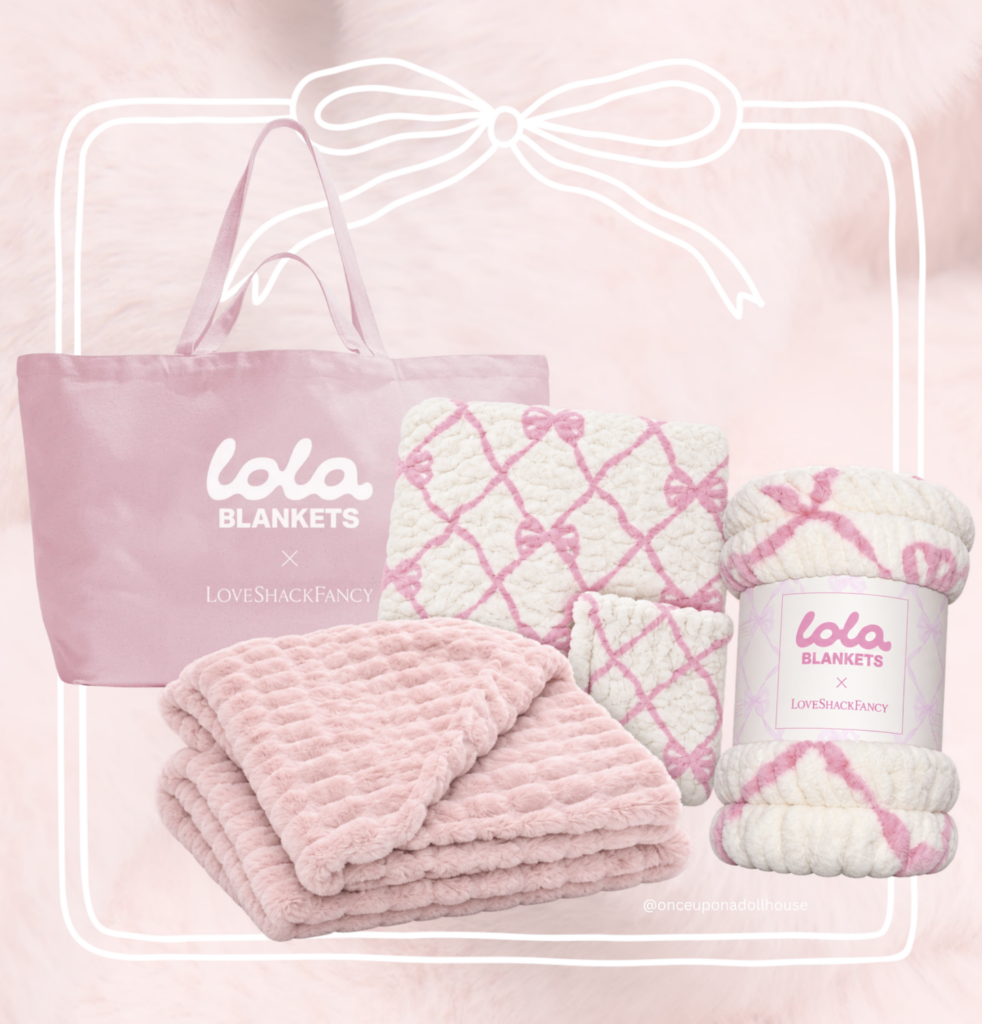 lola blankets x loveshackfancy use discount code ONCEUPONADOLLHOUSE for 35% off on lolablankets website