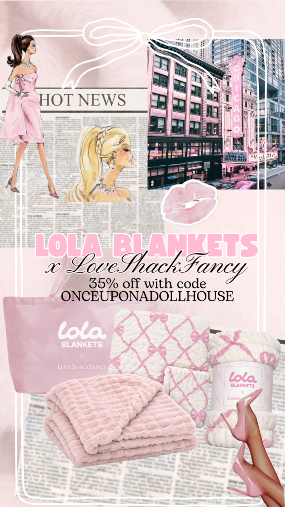 lola blankets x loveshackfancy use discount code ONCEUPONADOLLHOUSE for 35% off on lolablankets website